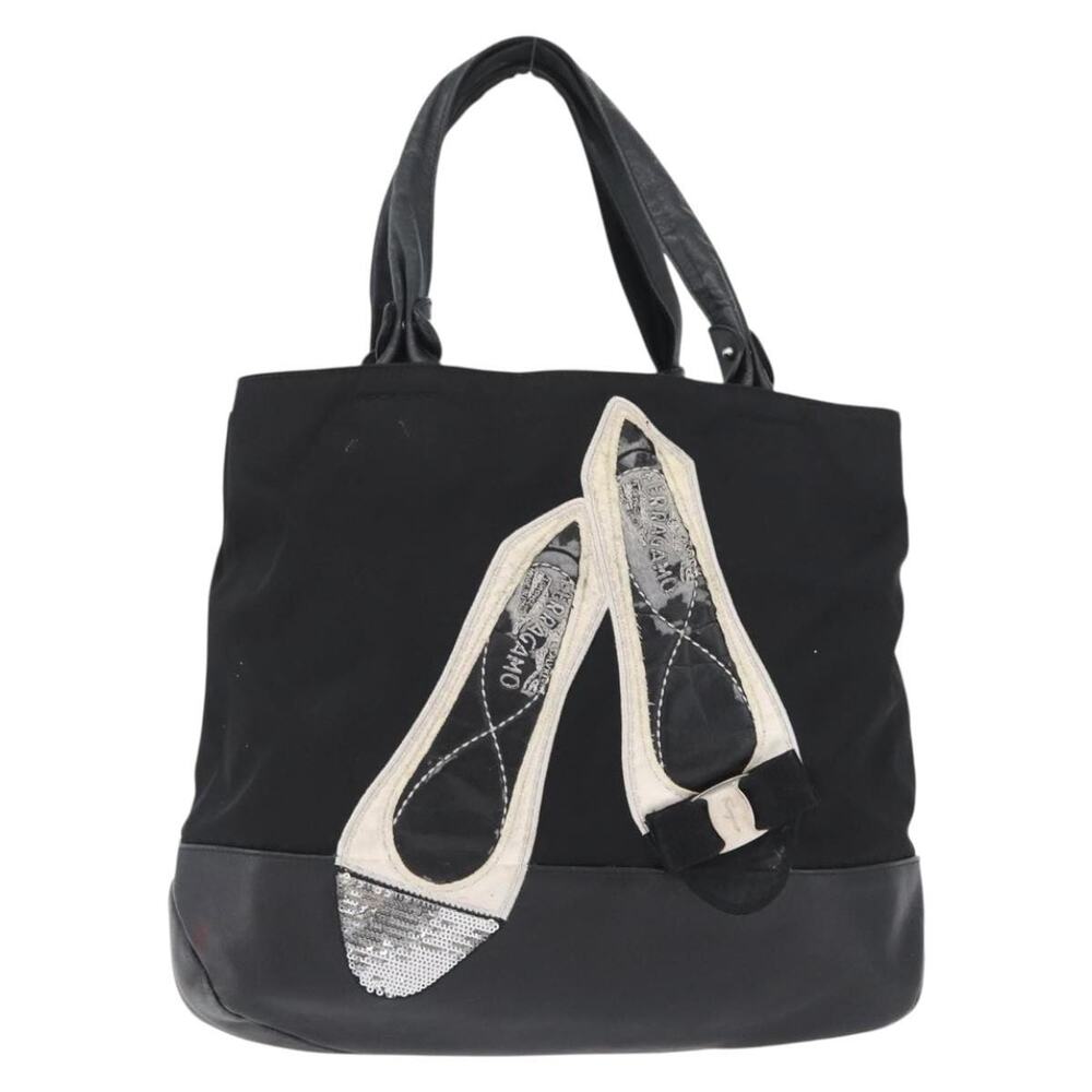 Salvatore Ferragamo Nylon Vara Tote Bag Black